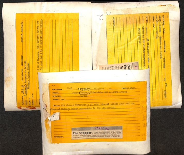 Lot of (25) 1967 NHL Hockey Type 1 Press/Wire Photos w. Mostly Rangers  w. Many Stars