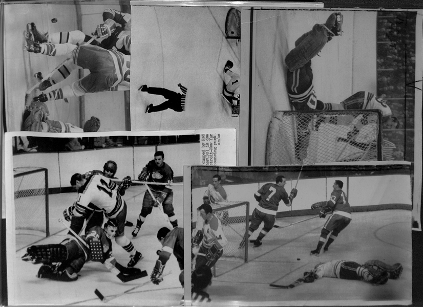 Lot of (25) 1967 NHL Hockey Type 1 Press/Wire Photos w. Mostly Rangers  w. Many Stars