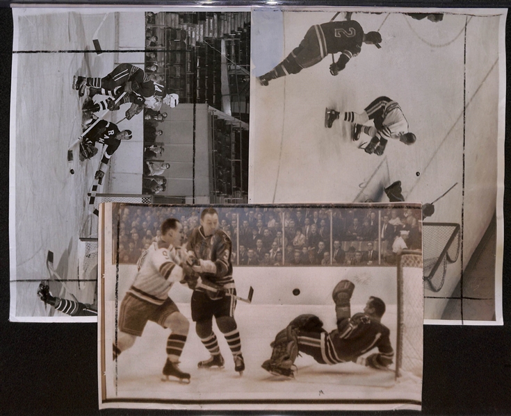 Lot of (25) 1967 NHL Hockey Type 1 Press/Wire Photos w. Mostly Rangers  w. Many Stars