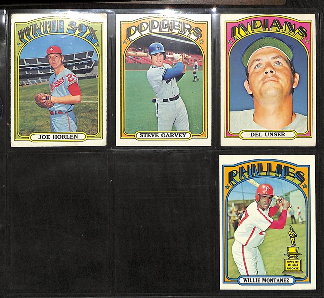 1972 Topps Baseball Partial Set - 608 of 787 Cards w. Aaron & Mays