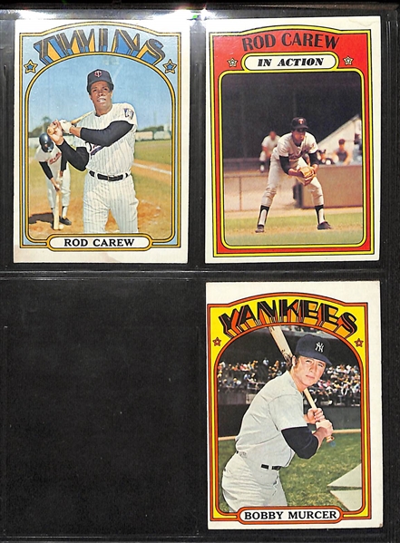 1972 Topps Baseball Partial Set - 608 of 787 Cards w. Aaron & Mays