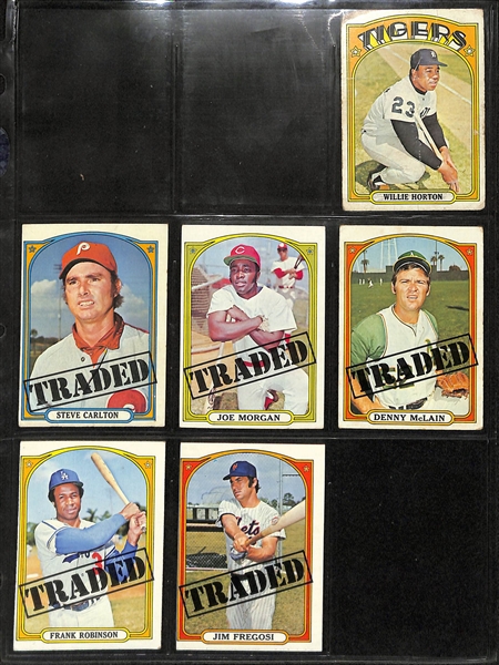 1972 Topps Baseball Partial Set - 608 of 787 Cards w. Aaron & Mays