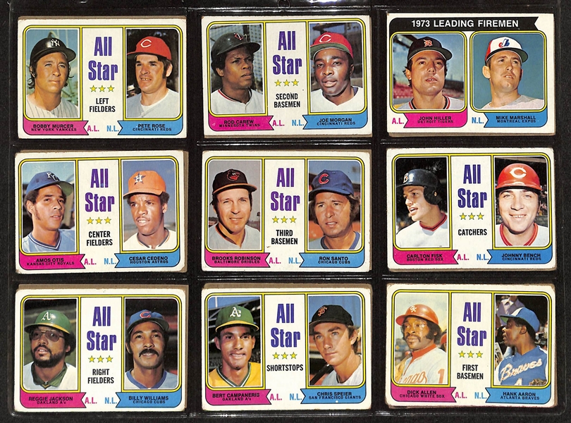 1974 Topps Baseball Complete Set w. Winfield RC PSA 5, Pete Rose PSA 5, Nolan Ryan PSA 4.5