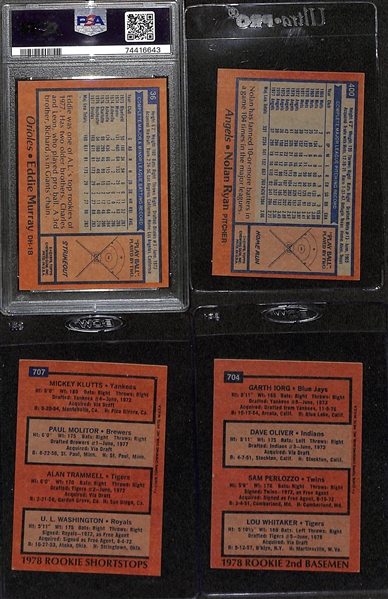 1978 & 1979 Topps Baseball Near Complete/Complete Sets w. 1978 Eddie Murray PSA 6 