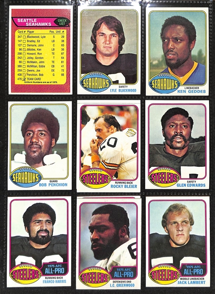 Lot of (350+) 1976 Topps Football Cards w. Jack Lambert & Randy White Rookie Cards