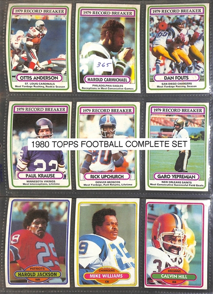 1980 Topps Football Complete Set of 528 Cards w. Phil Simms Rookie Card