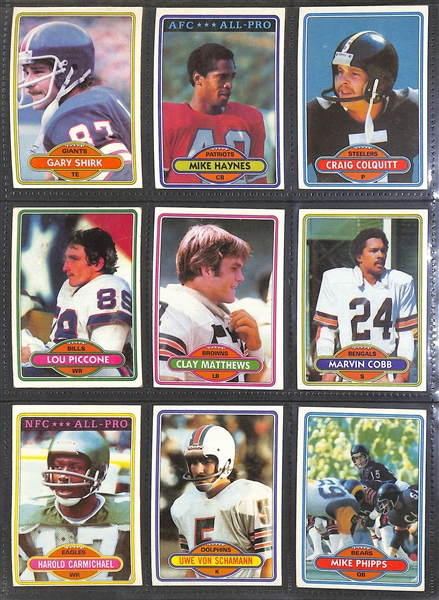 1980 Topps Football Complete Set of 528 Cards w. Phil Simms Rookie Card