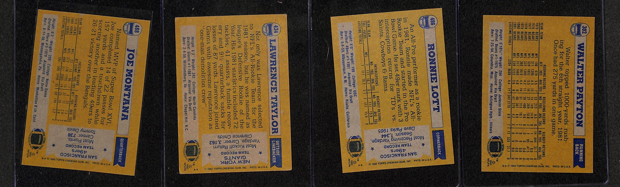 1982 Topps Football Complete Set of 528 Cards w. Lawrence Taylor (cr) & Ronnie Lott Rookies