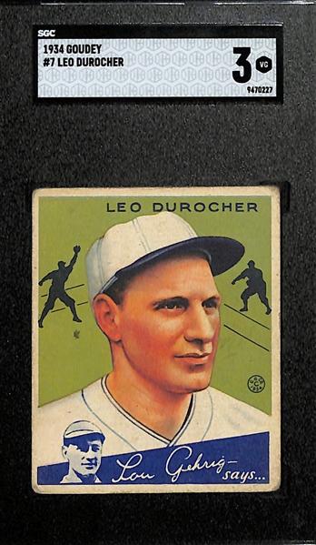 1934 Goudey #7 Leo Durocher Graded SGC 3