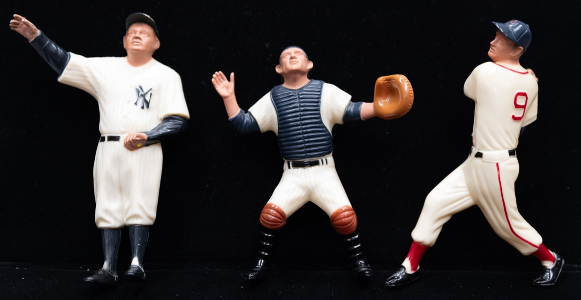 (3) Original Late 1950s Hartland Figurines - Babe Ruth, Yogi Berra, Ted Williams