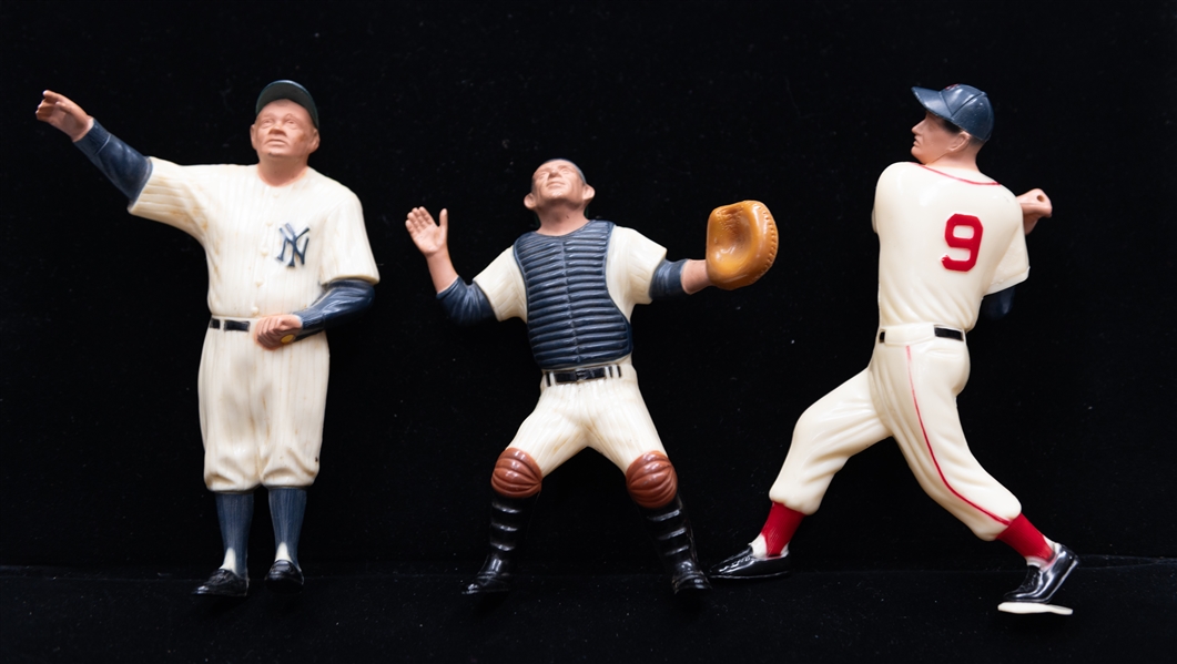 (3) Original Late 1950s Hartland Figurines - Babe Ruth, Yogi Berra, Ted Williams