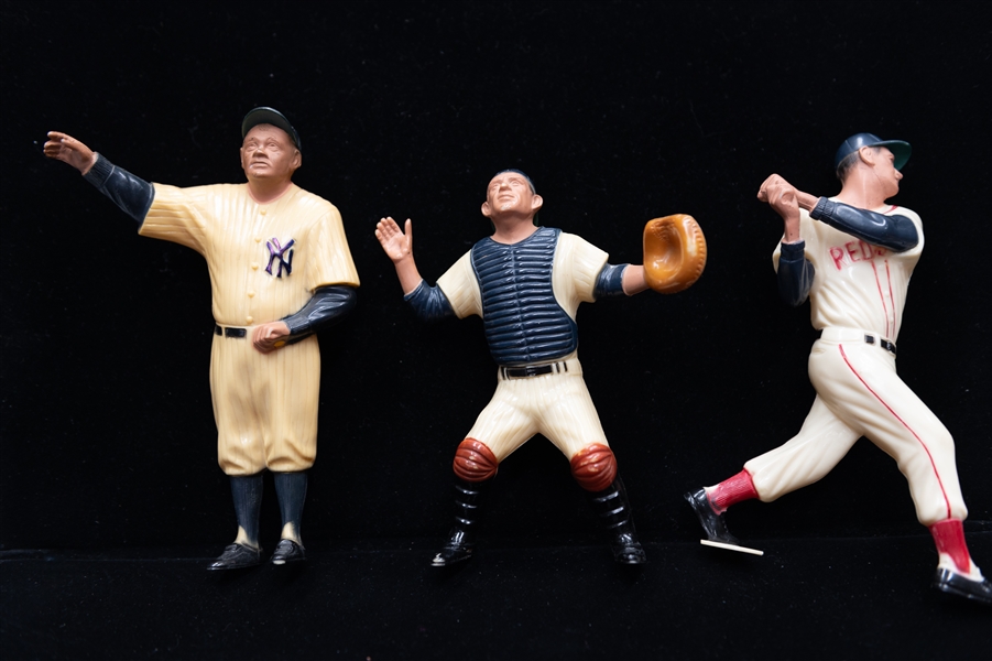 (3) Original Late 1950s Hartland Figurines - Babe Ruth, Yogi Berra, Ted Williams