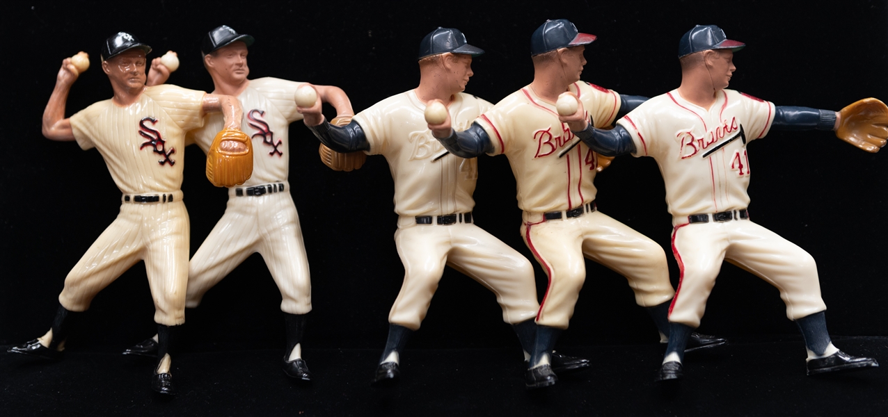 (5) Original Late 1950s Hartland Figurines - (2) Nellie Fox & (3) Eddie Mathews