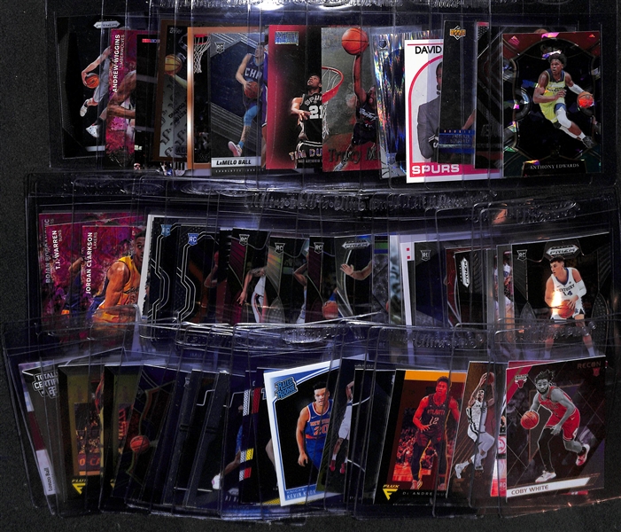 Lot of (50+) Basketball Cards inc. Anthony Edwards, Trae Young, Anfernee Hardaway, David Robinson, Ja Morant, +