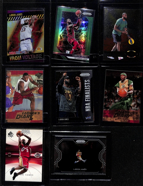 Lot of (15) LeBron James Cards inc. 2003-04 Fleer Ultra Hummer Rookie (PSA 9), 2020-21 Select Shimmer, (3) 2003-04 Upper Deck Box Set Rookies, +