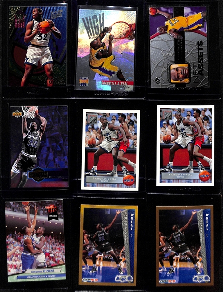 Lot of (25) Shaquille O'Neal Rookie and Insert Cards inc. (4) Upper Deck Rookies, (5) Topps Rookies, 1993-94 Fleer Ultra Power in the Key, +