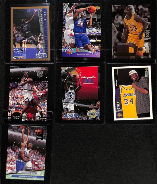 Lot of (25) Shaquille O'Neal Rookie and Insert Cards inc. (4) Upper Deck Rookies, (5) Topps Rookies, 1993-94 Fleer Ultra Power in the Key, +