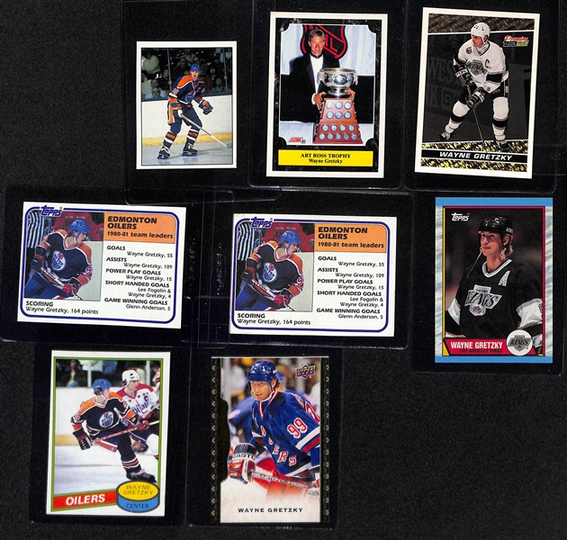 Lot of (19) Wayne Gretzky Cards inc. (5) 1981-82 Topps, 1980-81 Topps Team Leaders, (3) 1980-81 Topps Record Breakers, +