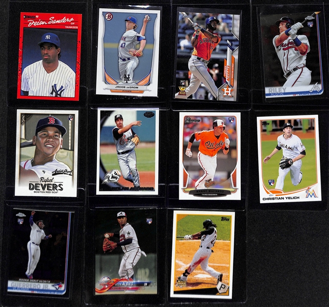 Lot of (75+) Baseball Cards mostly Rookies inc. Freddie Freeman, Jose Altuve, George Spinger, Alex Bregman, (2) Mike Stanton, +