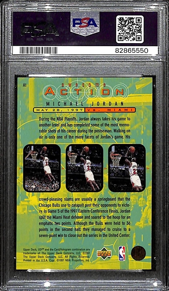 1997-98 UD3 Michael Jordan Awesome Action Graded PSA 8