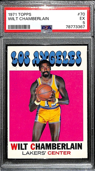 1971-72 Topps Basketball Wilt Chamberlain Graded PSA 5