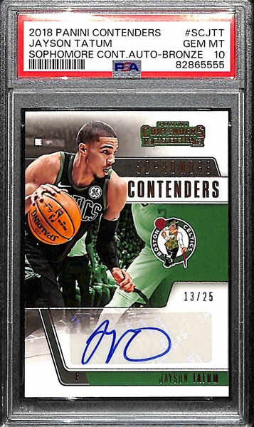 2018-19 Contenders Jayson Tatum Sophomore Contenders Autograph Bronze Graded PSA 10 (#/25)