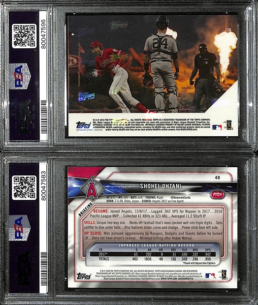 Lot of (2) PSA Graded Shohei Ohtani Rookie Cards - 2018 Topps Now (PSA 9), 2018 Bowman (PSA 9)