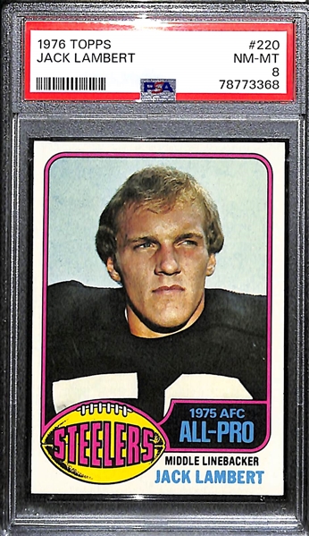 1976 Topps Jack Lambert Rookie Card Graded PSA 8