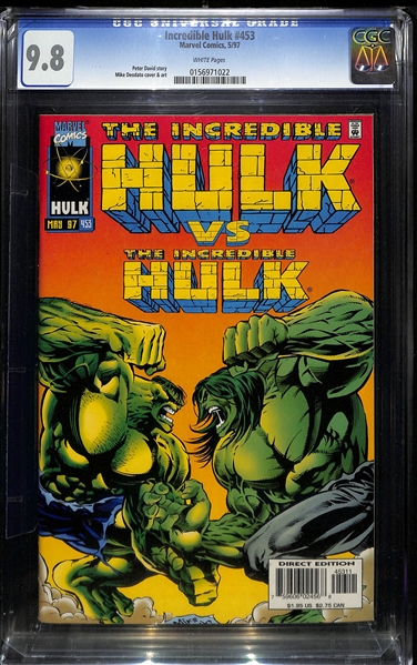 Lot of (3) CGC Graded Incredible Hulk Marvel Comics Issues - #453 (CGC 9.8),  #175 (CGC 9.2) (Inhumans Appearance), #255 (CGC 9.4) (Thor Appearance)