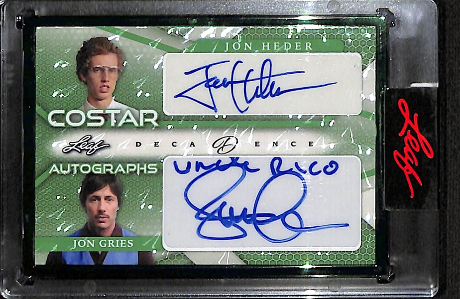 2023 Leaf Pop Century Decadance Jon Heder/Jon Gries (Stars of the Movie Napoleon Dynamite) Dual Autograph Card (#/5)