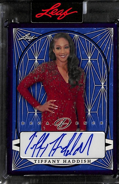 Lot of (3) 2023 Leaf Pop Century Cards- Decadence Tiffany Haddish (actor comedian) Autograph (#/8), Robert Wuhl (actor/comedian) Autograph (#1/1), Daymond John (#1/1 - from Shark Tank)