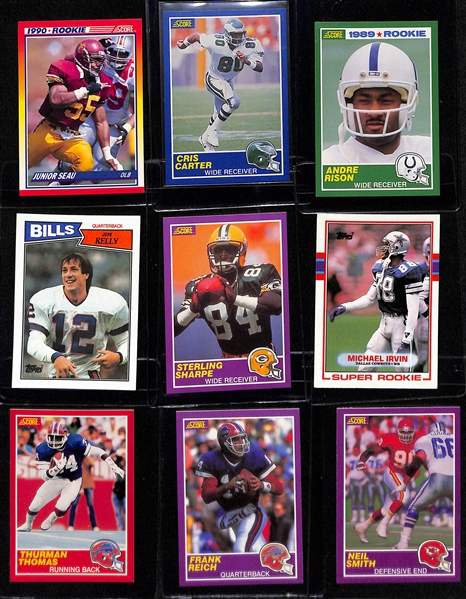 Lot of (19) Retired Football Legend Rookie Cards inc. Jerry Rice (PSA 7), (3) Emmitt Smith , Troy Aikman, Eli Manning, +