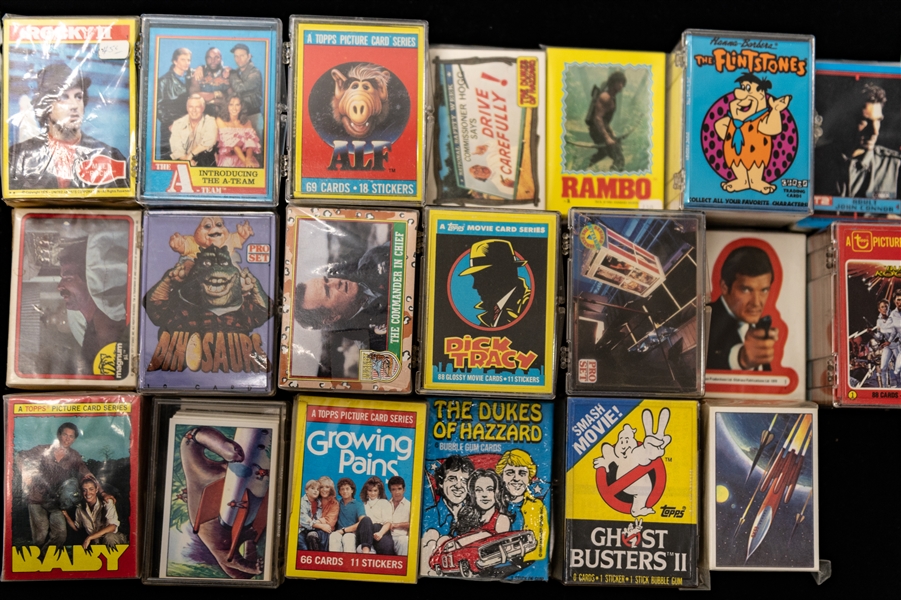 Lot of (20) 1980s and 1990s Non Sport Complete/Near Complete Sets inc. Topps Ghostbusters 2, Bowman Jets, Rockets, Spacemen, +