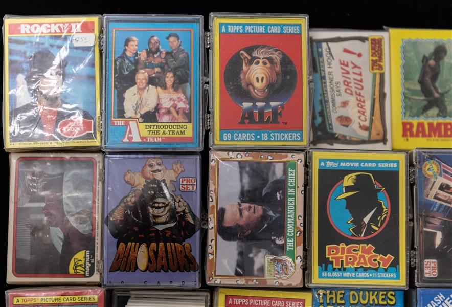 Lot of (20) 1980s and 1990s Non Sport Complete/Near Complete Sets inc. Topps Ghostbusters 2, Bowman Jets, Rockets, Spacemen, +