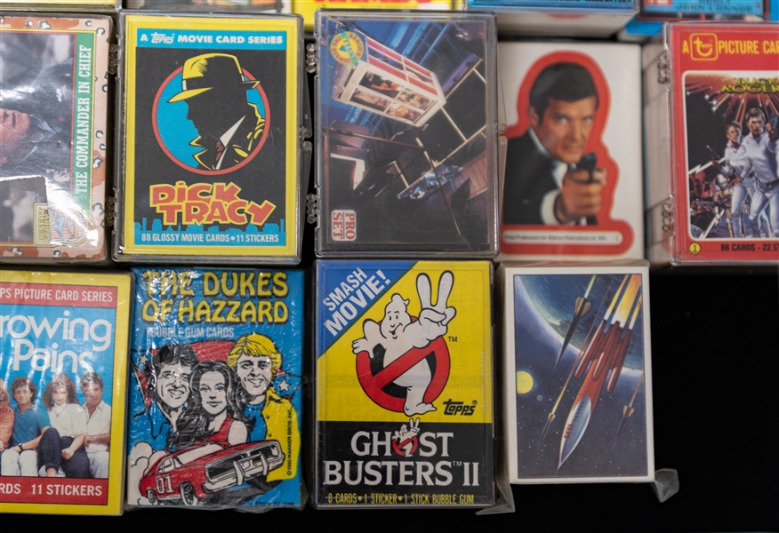 Lot of (20) 1980s and 1990s Non Sport Complete/Near Complete Sets inc. Topps Ghostbusters 2, Bowman Jets, Rockets, Spacemen, +