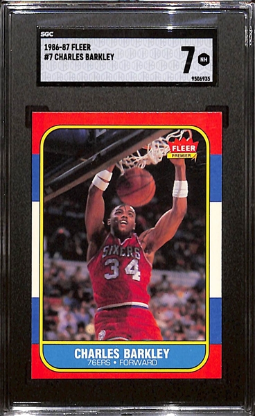 1986-87 Fleer Charles Barkley #7 Rookie Card Graded SGC 7 