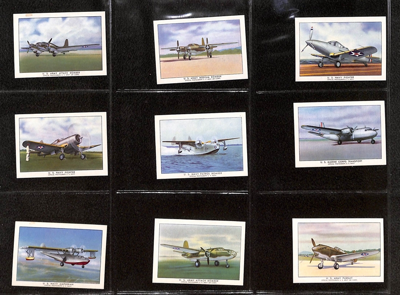 1940-42 Wings Cigarettes Modern Airplane Complete Set of 50 Cards by Wings Cigarettes