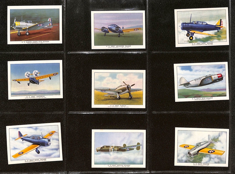 1940-42 Wings Cigarettes Modern Airplane Complete Set of 50 Cards by Wings Cigarettes