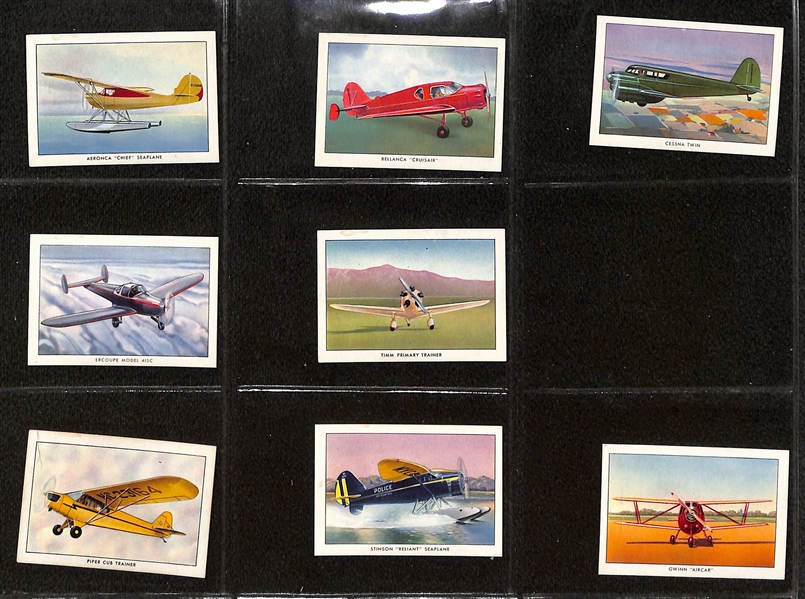 1940-42 Wings Cigarettes Modern Airplane Near Complete Set (49 of 50 Cards) by Wings Cigarettes