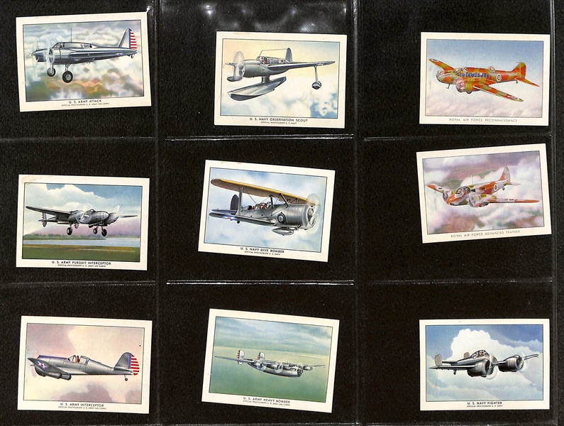 1940-42 Wings Cigarettes Modern Airplane Near Complete Set (49 of 50 Cards) by Wings Cigarettes