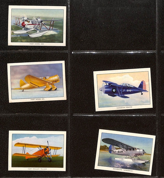 1940-42 Wings Cigarettes Modern Airplane Near Complete Set (49 of 50 Cards) by Wings Cigarettes