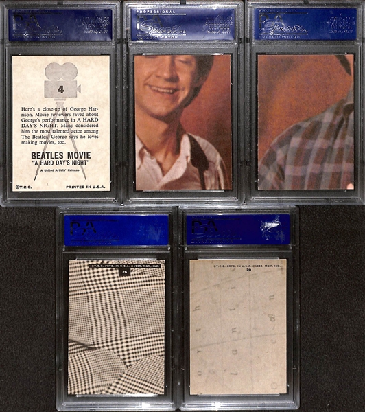 Lot of (5) Non-Sport PSA 8 and 9 Graded Cards including The Monkees, Beatles, & Robert Vaughn