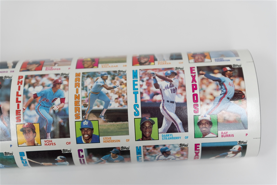 1984 Topps Baseball Uncut Sheet w. Don Mattingly Rookie, Darryl Strawberry Rookie, Mike Schmidt, Nolan Ryan, More