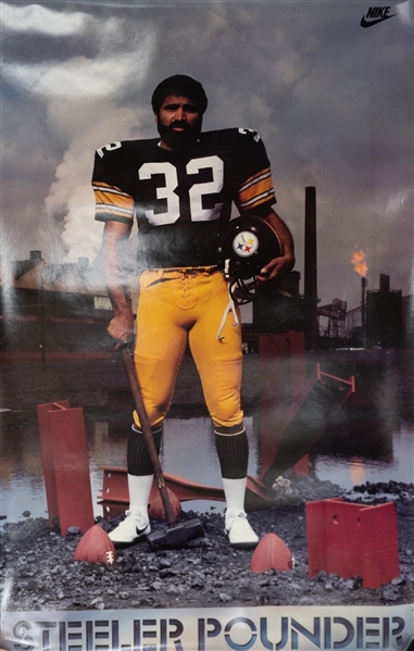 Lot of (24) Mid-1980s Nike Full Size Posters w. Air Jordan, (2) Franco Harris, (2) Ryne Sandberg, More