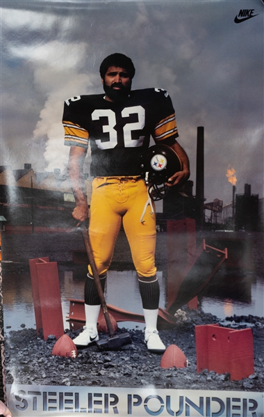 Lot of (24) Mid-1980s Nike Full Size Posters w. Air Jordan, (2) Franco Harris, (2) Ryne Sandberg, More