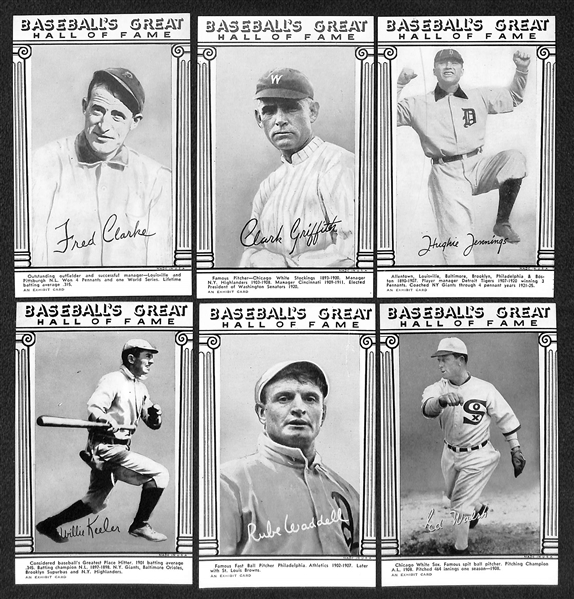 Lot of (12) 1948 Baseball's Great Hall of Fame Exhibit Cards w. Eddie Plank