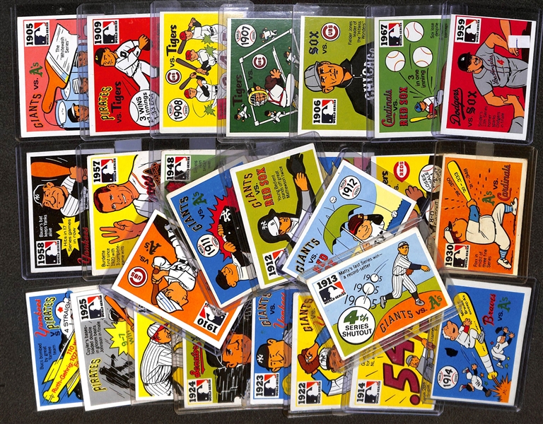 Lot of (27) 1974 Fleer Pioneers of Baseball Cards, (27) 1970-71 Fleer Baseball WS Cards & (34) 1961-1963 Post Baseball and Football Cards