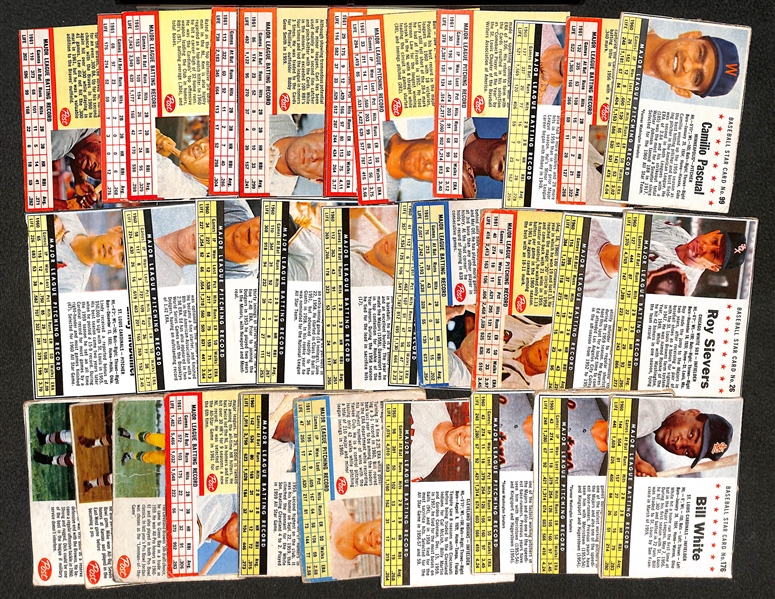 Lot of (27) 1974 Fleer Pioneers of Baseball Cards, (27) 1970-71 Fleer Baseball WS Cards & (34) 1961-1963 Post Baseball and Football Cards