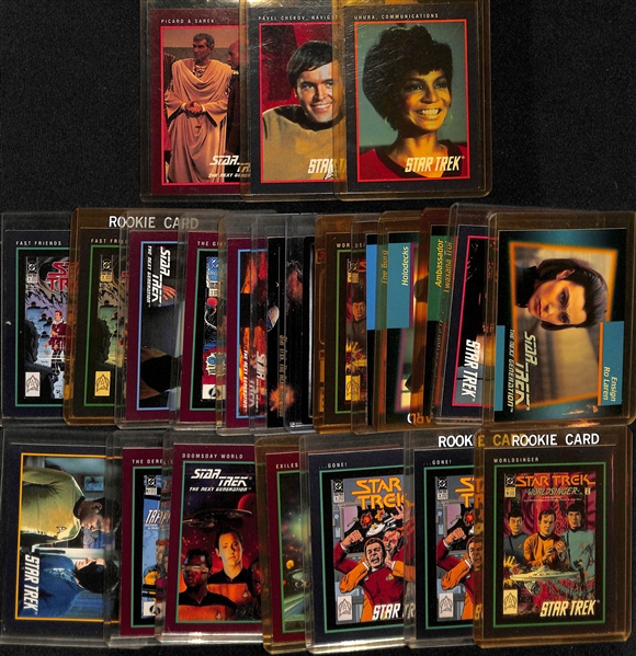 Lot of (23) Mostly Artist Signed Star Trek Cards inc. Nichelle Nichols, Walter Koening, Mark Leonard,+ (JSA Auction Letter)