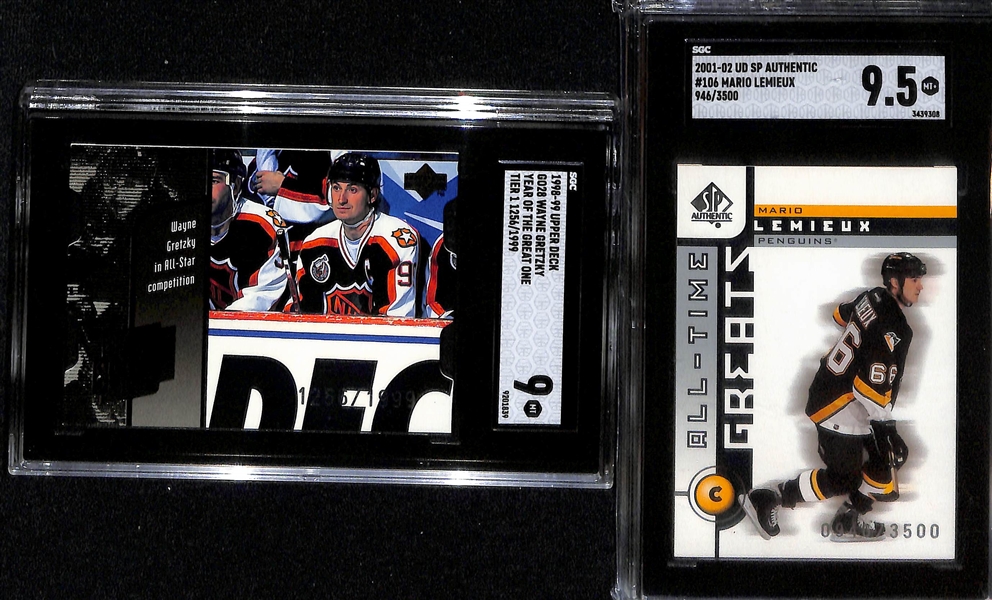 Lot of (6) Hockey Cards inc. 1990-91 Upper Deck Jaromir Jagr Rookie (SGC 9.5), 1990-91 Score Jaromir Jagr Rookie (SGC 8.5), +